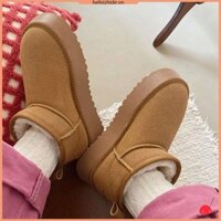 Giày bốt Cotton Giày bốt ngắn mặc ngoài Lớp lót lông cừu chống trượt dày @