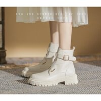 Giày bốt da mềm nữ cao cổ lót nỉ hàng quảng châu