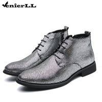 Giày Bốt Da Oxford Nam - Giày Bốt Thời Trang Bên Zip Thời Trang Giữa Top Cổ Chukka Mắt Cá Chân Giày Công Sở Cho Nam