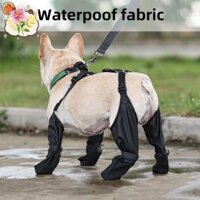 Giày bốt đi bộ ngoài trời cho chó Giày chống trượt cho mưa tuyết|Giày bốt treo chó|Boot đi bộ đường dài|Giày chống trượt cho chó|Quần legging Boot Dog Paw|Giày bốt chống nước in hình chó màu đen S SAWU