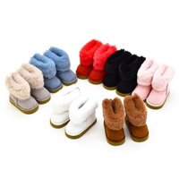 Giày bốt lông cổ cao vải dạ cao cấp cho búp bê bông 20cm