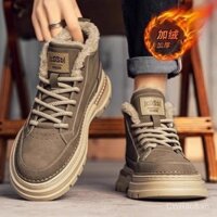 Giày bốt Martin bán chạy mùa đông, lót lông cừu, đệm ấm, giày da cao cổ cho nam, thời trang đẹp, giày tuyết ngoài trời TN22