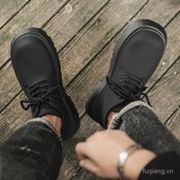 Giày bốt Martin da mờ đế dày đến giữa bắp chân, giày tăng chiều cao cho nam N9Y3