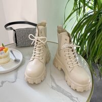 Giày Bốt Martin Mũi Tròn Màu Sắc Thời Trang Cho Nữ