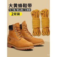 Giày bốt màu vàng Timberland cho nam, giày Martin, giày làm việc, giày đi bộ đường dài, dây giày tròn dày màu trắng đen