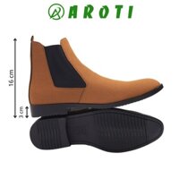 Giày bốt nam Chelsea Boots da lộn, cổ chun, đế cao 3cm khâu chắc chắn-CB548VN
