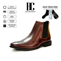 Giày Bốt Nam Cổ Cao, Giày Boot Nam Cao Cấp, Da Bò, Đế Cao Su - Chelsea Boots BC Brown - BRC062301