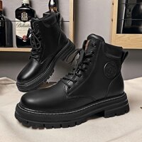 Giày bốt nam cổ lửng tăng chiều cao Bcc04 Đen