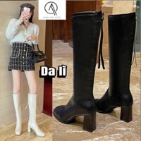 Giày bốt nữ cổ cao da lì 7p sang chảnh cho nữ