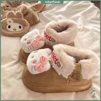 Giày bốt tuyết Giày bốt ngắn Phong cách mới Mặc ngoài Lớp lót lông cừu chống trượt