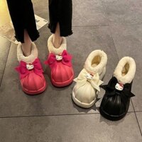 Giày Bốt Tuyết Giày Cotton Thời Trang Retro Đế Mềm Giữ Ấm