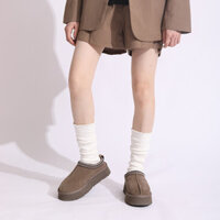 Giày Bốt Tuyết Nữ Muffin Đế Dày Tazz Tazz Phong Cách Dân Tộc Len Nguyên Chất Bàn Đạp Một Mảnh Baotou Dép Sampo ugg