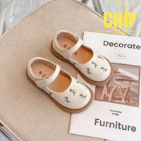 giày búp bê bé gái giày bệt cho bé da PU mềm đế chống trượt êm chân thêu hoa siêu đẹp mẫu mới nhất năm QCCC 968