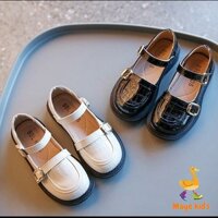 Giày búp bê bé gái - Giày lười phối 2 quai dán đáng yêu đế chống trơn phong cách Hàn Quốc mới nhất FL17