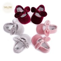 Giày búp bê bé gái nhung mềm có nơ xinh xắn đáng yêu cho bé 0-18M tiny&pure GI005