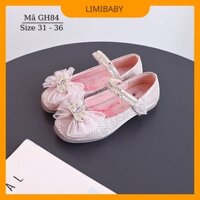 Giày búp bê cho bé gái công chúa Elsa gắn nơ vương miện xinh xắn và dễ thương  6 – 10 tuổi phong cách Hàn Quốc GH84