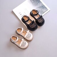 Giày  búp bê cho bé gái phối lưới đính nơ thoáng khí, thoáng mát mùa hè- Giày moca có quai dán tiện lợi cho bé mã 619