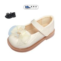 Giày búp bê cho bé gái size 16-26 nơ vải gấu đính đá mềm êm nhẹ GG33