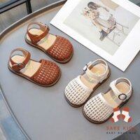 Giày búp bê cho bé- Sandal rọ Vintage dễ thương cho bé gái da PU mềm êm thoáng chân quai dán tiện lợi 2505