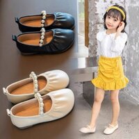 Giày búp bê cho may nhún điệu đà bé gái, Giày bệt quai chun đính đá dễ thương đế cao su chống trơn trượt tốt K99