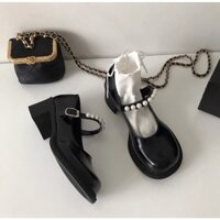 Giày búp bê có quai đính hạt đế cao Mary Jane Yannie Lolita ulzzang Hàn Quốc