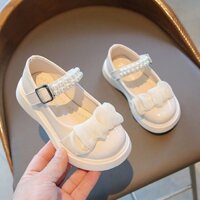 Giày Búp Bê Da Màu Trắng Đen Phong Cách Công Chúa Thời Trang Xuân Thu  Cho Bé Gái