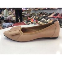 Giày búp bê da thật nơ 21672 - NUDE,38