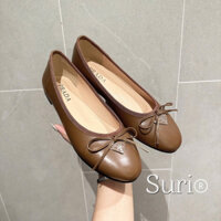 Giầy búp bê đế bệt nơ nhí, chất da mềm phom đẹp, hàng qccc Fullbox (Sẵn) (Sẵnn)