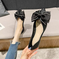 Giày búp bê, giày bệt nơ viền đính đá