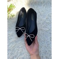 Giày búp bê, hài bệt đế thấp 1,5 phân phối khóa nơ đính đá mã M59
