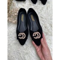 Giày búp bê, hài đế bệt 1,5 phân phối nơ đính đá mã M50