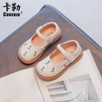 Giày Búp Bê Hàn Quốc Thêu Hoa, Giày Da Đế Mềm Chống Trơn Cho Bé Gái, BELLA NEWMAN