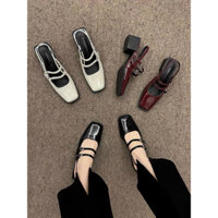Giày Búp Bê Hở Gót 2 Quai Cao 4cm Fullbox(Tăng sz)