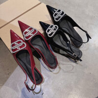 GIÀY BÚP BÊ KHOÁ ĐÁ MŨI NHỌN ĐẾ BỆT DỄ MANG