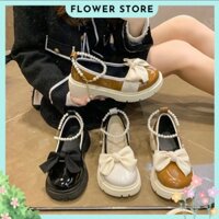 Giày búp bê Lolita nữ đế cao quai ngọc, mũi nơ tròn xinh xắn trẻ trung  FLOWER G69- nguyentrang239