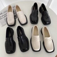 Giày búp bê lười cho nữ da mềm mũi vuông đế 2cm