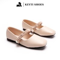 Giày búp bê Merry Jean quai nhúm đính ngọc siêu đẹp, đế bệt chống trợn trượt