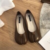 Giày búp bê móng ngựa xỏ ngón đế cao su mềm đọc lạ buộc nơ kiểu dáng hàn 02