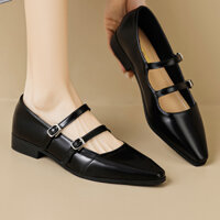 Giày Búp Bê Mũi Nhọn Đế Bằng Thoải Mái Thời Trang Kiểu Pháp Cho Nữ Size 35-42