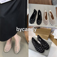 Giày Búp Bê Mũi Tròn Trong Suốt Đính Đá Tag Chuẩn(Order)