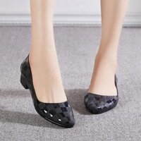 Giày búp bê nhựa nữ đi mưa, đi biển, dạo phố siêu xinh GN09 - Đen - 38