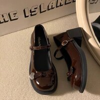 Giày búp bê nữ 5 phân,Giày babydoll 5cm,trắng đen và nâu(cỡ 35-40)