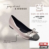 Giày Búp Bê Nữ Big Size 40 41 42 Mũi Vuông Nơ Xinh [ Merly 1202 ] Giày Mũi Vuông, Giày Bệt Nữ, Giày Công Sở Nữ, Bigsize