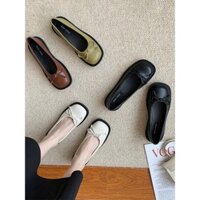 Giày búp bê nữ da lộn đế cao 2cm