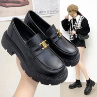 Giầy búp bê nữ da mềm đôn đế cao 6cm, giày nữ đi học ULZZANG phong cách hàn quốc[CELIN]