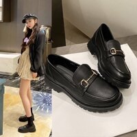 Giầy búp bê nữ da mềm quai xích đôn đế cao 4cm, giày nữ đi học ULZZANG SHOES phong cách hàn quốc 2022