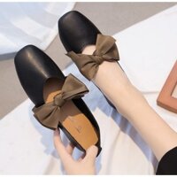 Giày búp bê nữ đế bệt [BẢO HÀNH 1 THÁNG] chất da mềm thắt nơ lụa bản to tiểu thư xinh xinh bánh bèo.