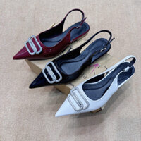 [Giày búp bê nữ] [Giày bệt nữ mũi nhọn khoét eo chất lụa satin quai kết đá chất đẹp siêu êm mới 2021]