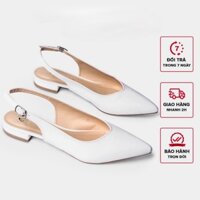 Giày búp bê nữ kiểu dáng slingback hở gót chiều cao 2 cm chất liệu xi mờ cao cấp phong cách giới trẻ _Min331XMKT