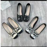 Giày búp bê nữ lolita chất da mềm êm chân phối màu đính nơ siêu đẹp 205